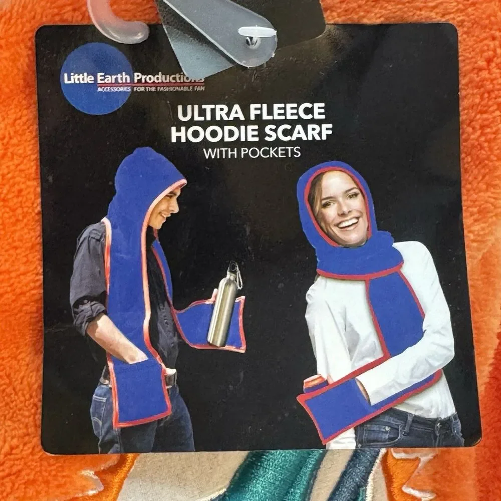 Miami Dolphins NFL Football Ultra Fleece Hoodie Scarf Orange Embroidered Logo